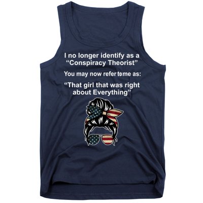 The Girl Who Was Right About Everything Conspiracy Theorist USA Tank Top