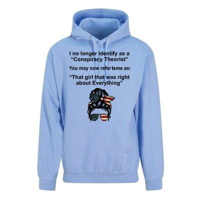 The Girl Who Was Right About Everything Conspiracy Theorist USA Unisex Surf Hoodie