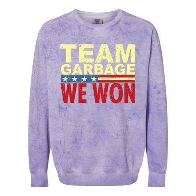 Team Garbage We Won Team Garbage For Trump 2024 Elections Colorblast Crewneck Sweatshirt