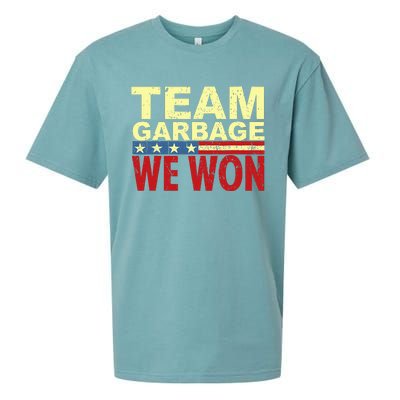 Team Garbage We Won Team Garbage For Trump 2024 Elections Sueded Cloud Jersey T-Shirt