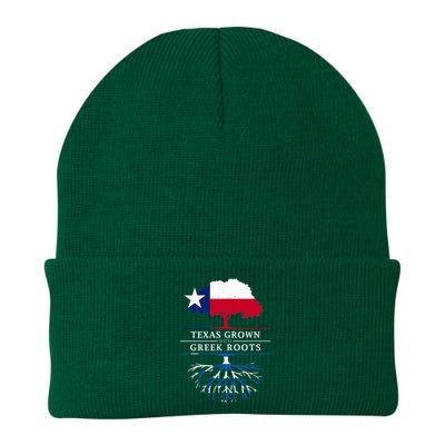 Texas Grown With Greek Roots Greece Pride Knit Cap Winter Beanie