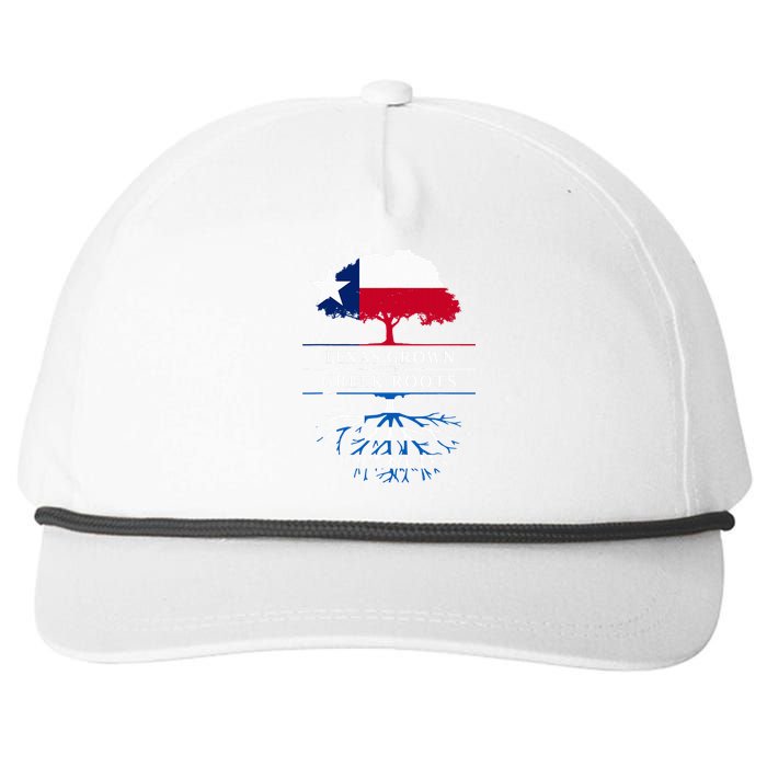 Texas Grown With Greek Roots Greece Pride Snapback Five-Panel Rope Hat