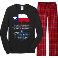 Texas Grown With Greek Roots Greece Pride Long Sleeve Pajama Set