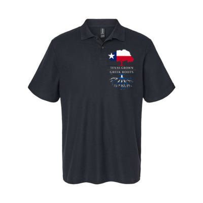 Texas Grown With Greek Roots Greece Pride Softstyle Adult Sport Polo