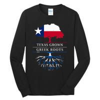 Texas Grown With Greek Roots Greece Pride Tall Long Sleeve T-Shirt