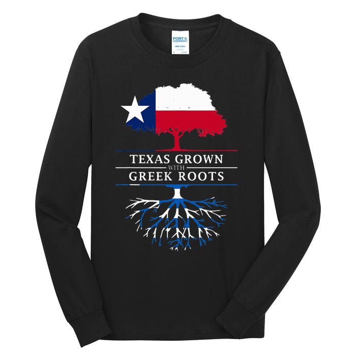 Texas Grown With Greek Roots Greece Pride Tall Long Sleeve T-Shirt