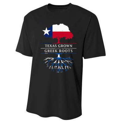 Texas Grown With Greek Roots Greece Pride Performance Sprint T-Shirt