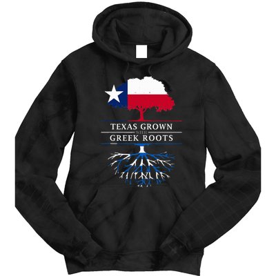 Texas Grown With Greek Roots Greece Pride Tie Dye Hoodie