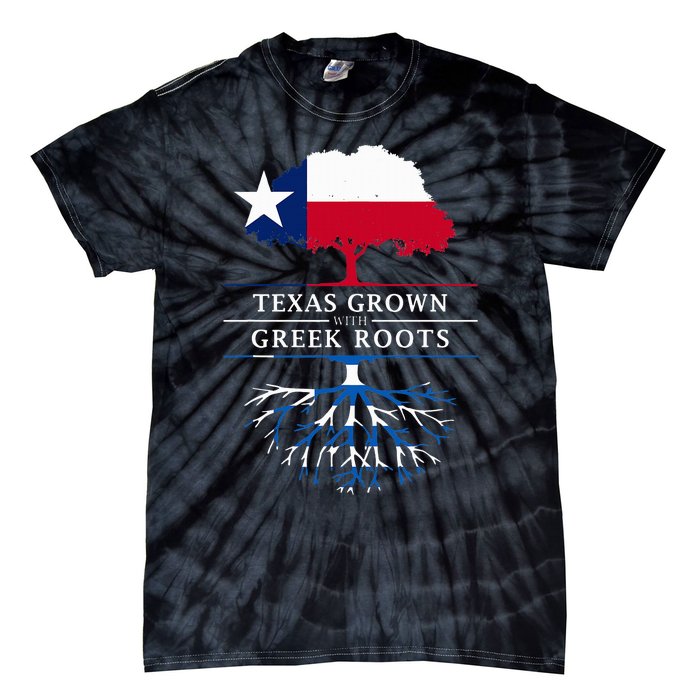 Texas Grown With Greek Roots Greece Pride Tie-Dye T-Shirt