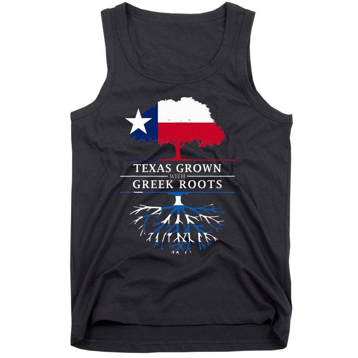 Texas Grown With Greek Roots Greece Pride Tank Top