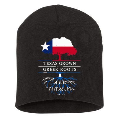 Texas Grown With Greek Roots Greece Pride Short Acrylic Beanie