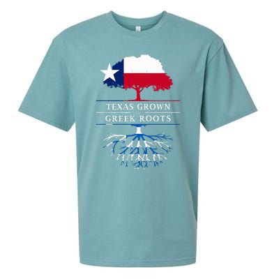 Texas Grown With Greek Roots Greece Pride Sueded Cloud Jersey T-Shirt