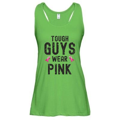 Tough Guys Wear Pink Cancer Awareness Tough Man Or Boy Ladies Essential Flowy Tank