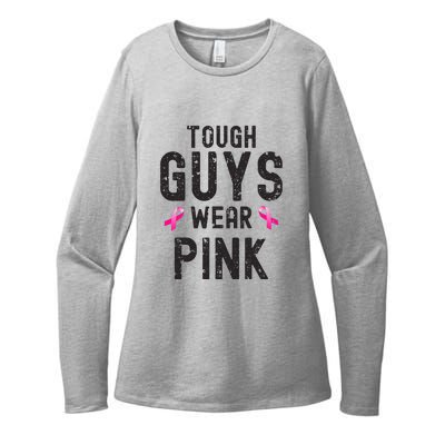 Tough Guys Wear Pink Cancer Awareness Tough Man Or Boy Womens CVC Long Sleeve Shirt