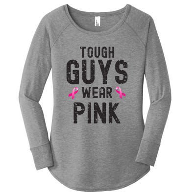 Tough Guys Wear Pink Cancer Awareness Tough Man Or Boy Women's Perfect Tri Tunic Long Sleeve Shirt