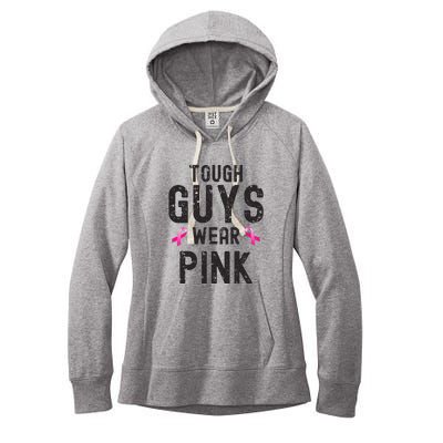 Tough Guys Wear Pink Cancer Awareness Tough Man Or Boy Women's Fleece Hoodie