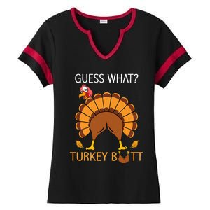 Thanksgiving Guess What Fuuny Turkey Fall Ladies Halftime Notch Neck Tee