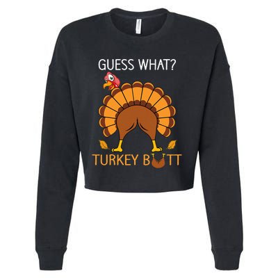 Thanksgiving Guess What Fuuny Turkey Fall Cropped Pullover Crew