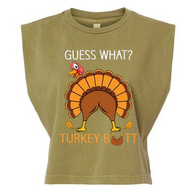 Thanksgiving Guess What Fuuny Turkey Fall Garment-Dyed Women's Muscle Tee