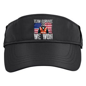 Team Garbage We Won Team Garbage For Trump 2024 Elections Adult Drive Performance Visor