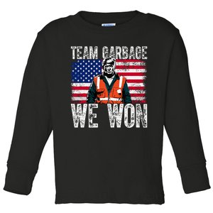 Team Garbage We Won Team Garbage For Trump 2024 Elections Toddler Long Sleeve Shirt