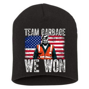 Team Garbage We Won Team Garbage For Trump 2024 Elections Short Acrylic Beanie