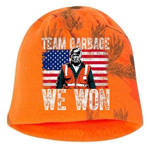 Team Garbage We Won Team Garbage For Trump 2024 Elections Kati - Camo Knit Beanie