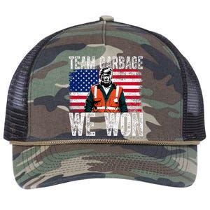 Team Garbage We Won Team Garbage For Trump 2024 Elections Retro Rope Trucker Hat Cap