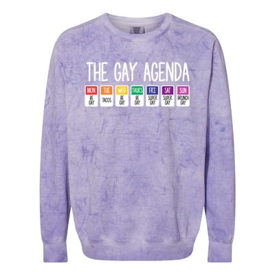 The Gay Weekly Agenda Funny Lgbt Pride Rainbow Cute Gift Colorblast Crewneck Sweatshirt