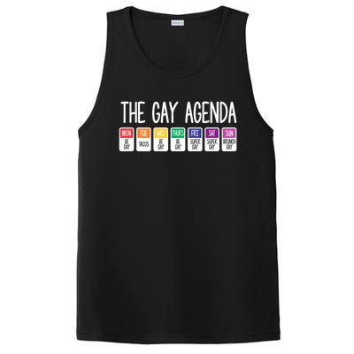 The Gay Weekly Agenda Funny Lgbt Pride Rainbow Cute Gift PosiCharge Competitor Tank