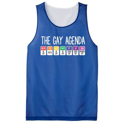 The Gay Weekly Agenda Funny Lgbt Pride Rainbow Cute Gift Mesh Reversible Basketball Jersey Tank