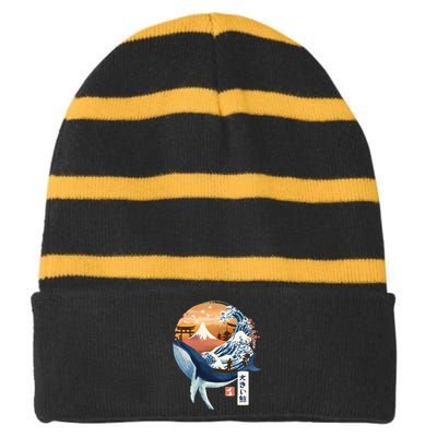 The Great Whale Copy Striped Beanie with Solid Band