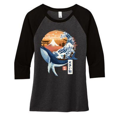 The Great Whale Copy Women's Tri-Blend 3/4-Sleeve Raglan Shirt