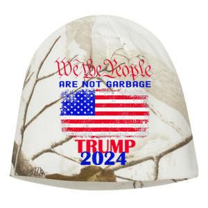 Trump Garbage We The People Are Not Garbage American Flag Kati - Camo Knit Beanie