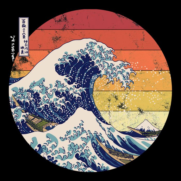 The Great Wave Kanagawa Hokusai Japanese Retro Long Sleeve Shirt