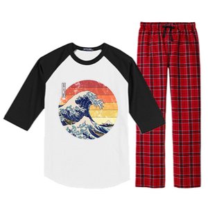 The Great Wave Kanagawa Hokusai Japanese Retro Raglan Sleeve Pajama Set