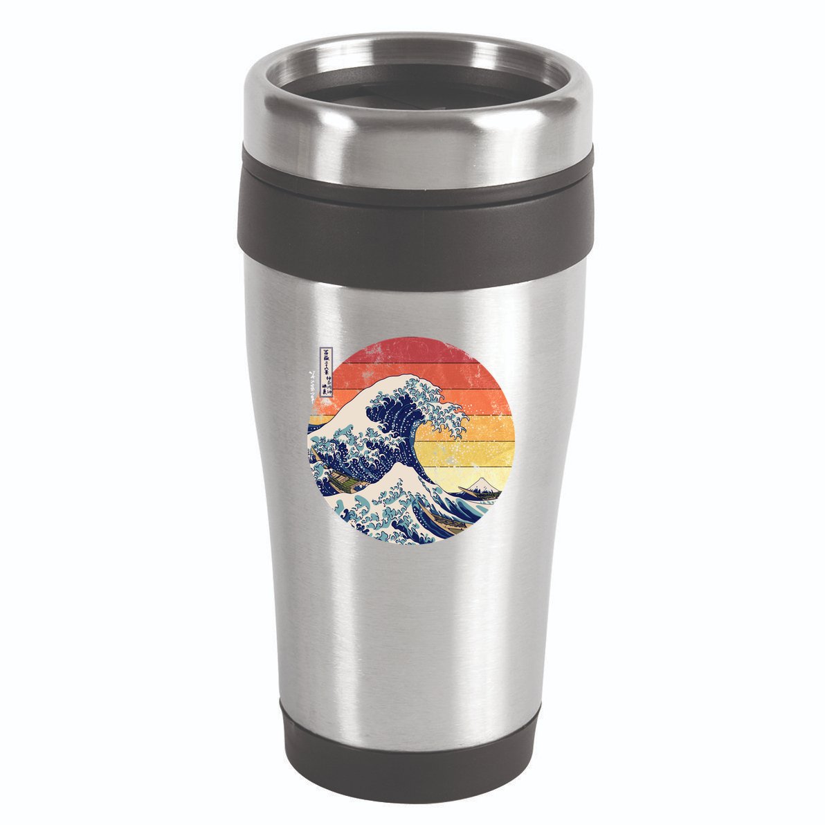 The Great Wave Kanagawa Hokusai Japanese Retro 16oz Travel Tumbler