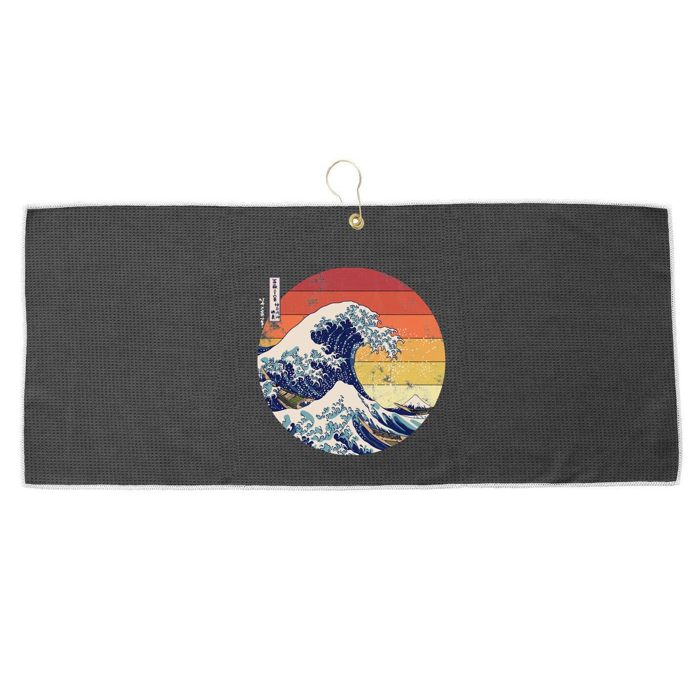 The Great Wave Kanagawa Hokusai Japanese Retro Large Microfiber Waffle Golf Towel