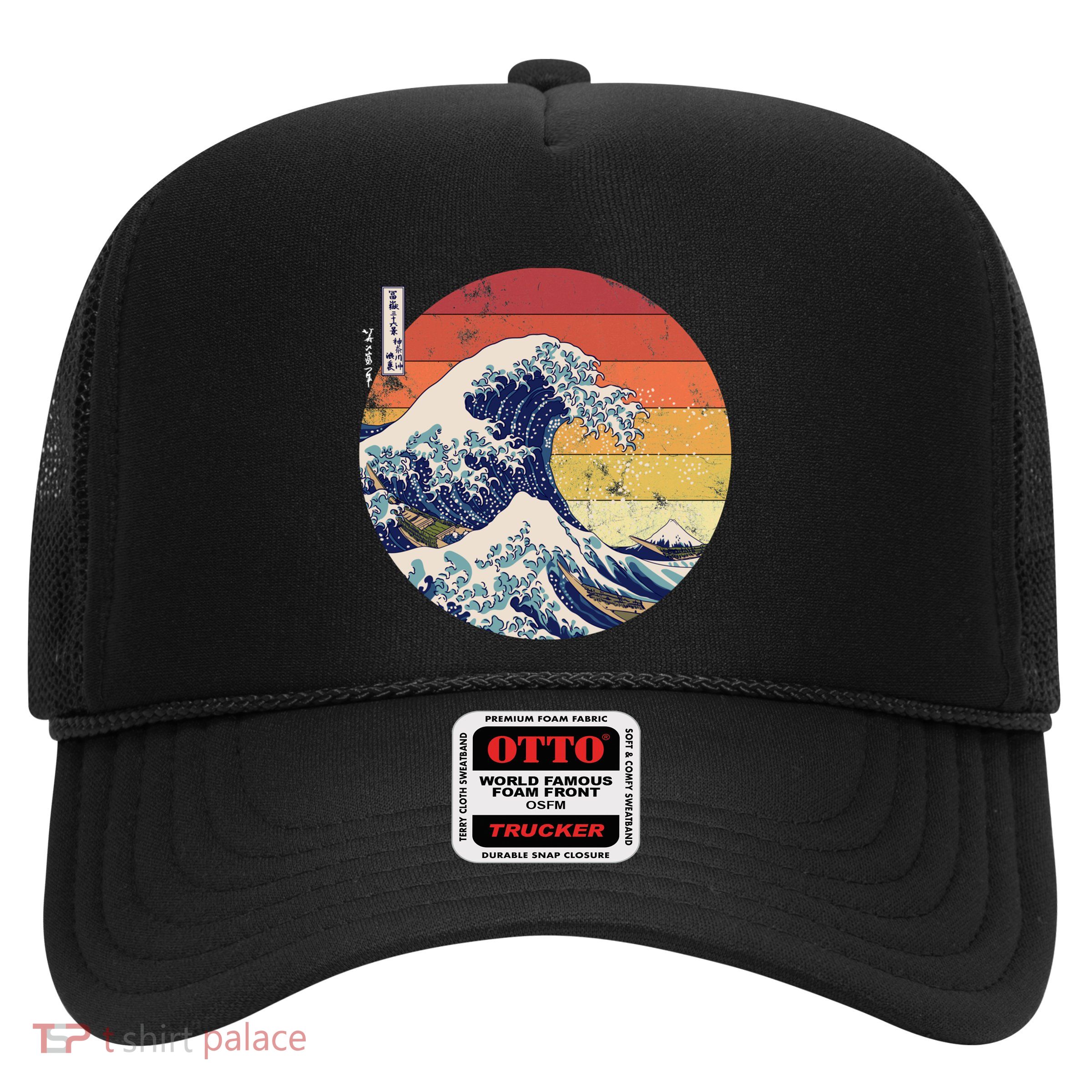 The Great Wave Kanagawa Hokusai Japanese Retro Trucker Hat