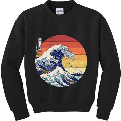The Great Wave Kanagawa Hokusai Japanese Retro Kids Sweatshirt