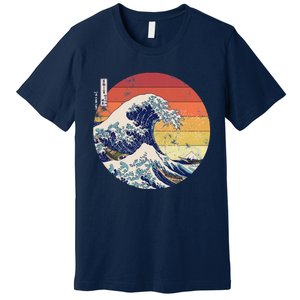 The Great Wave Kanagawa Hokusai Japanese Retro Premium T-Shirt