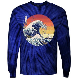 The Great Wave Kanagawa Hokusai Japanese Retro Tie-Dye Long Sleeve Shirt