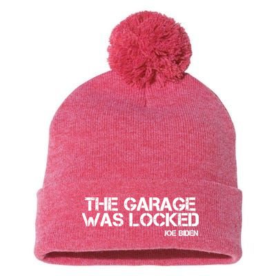 The Garage Was Locked Funny Joe Biden Classified Documents Pom Pom 12in Knit Beanie