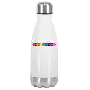 The Gay Weekly Agenda Funny Lgbt Pride Rainbow Gift Stainless Steel Insulated Water Bottle