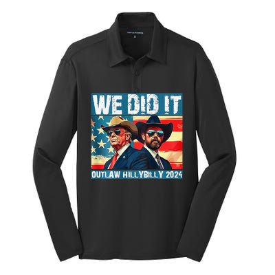 Trump Garbage We Did It Outlaw Hillbilly 2024 Silk Touch Performance Long Sleeve Polo