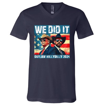 Trump Garbage We Did It Outlaw Hillbilly 2024 V-Neck T-Shirt