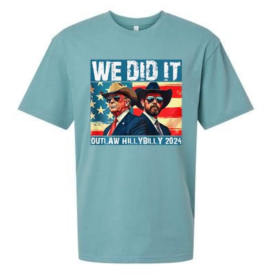 Trump Garbage We Did It Outlaw Hillbilly 2024 Sueded Cloud Jersey T-Shirt