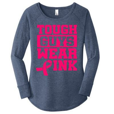 Tough Guys Wear Pink Breast Cancer Awareness Gifts Women's Perfect Tri Tunic Long Sleeve Shirt