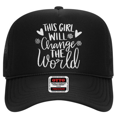 This Girl Will Change The World Inspirational Quote Trucker Hat