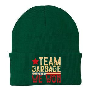 Team Garbage We Won Team Garbage For Trump 2024 Elections Knit Cap Winter Beanie